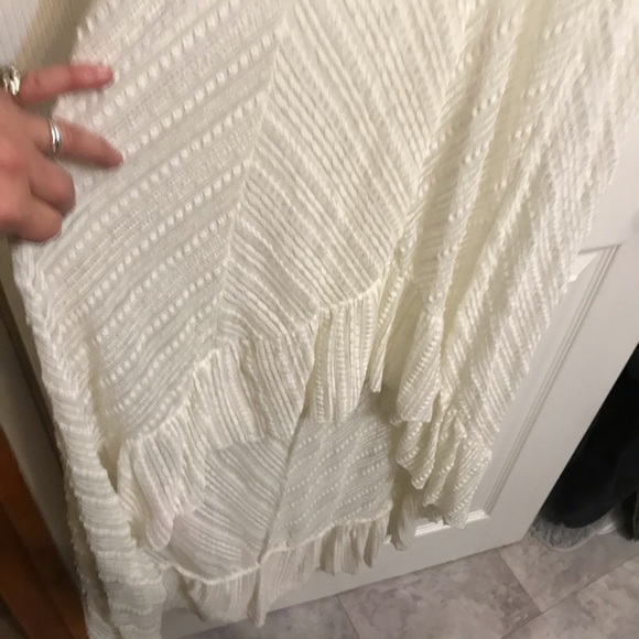 Solitare Swim size medium semi sheer Ivory lace cover up high low dress NWT - Picture 10 of 16